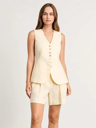 Chic Cotton Linen Shorts Set - Diva Melody