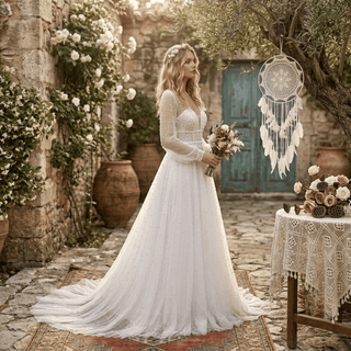 Chic Pearl Beach Wedding Dress - Diva Melody