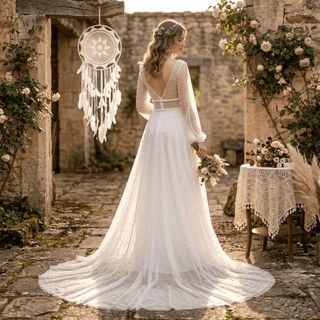 Chic Pearl Beach Wedding Dress - Diva Melody