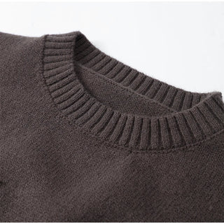 Chic Round Neck Knitted Pullover - Diva Melody