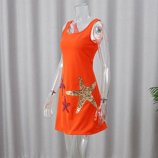 orange dress with starfish she sells seashells . . Discount Code: CUP15