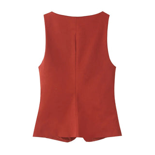 Chic Sleeveless Single Breasted Top - Diva Melody