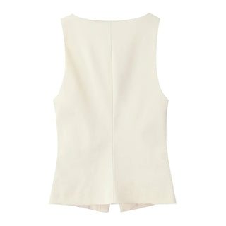 Chic Sleeveless Single Breasted Top - Diva Melody