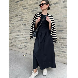 Chic Slim O - Neck Elegant Long Dress - Diva Melody