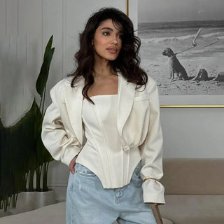 Chic Strapless Vest & Short Jacket Set - Diva Melody