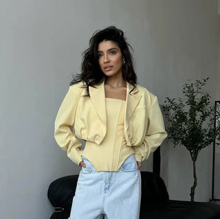 Chic Strapless Vest & Short Jacket Set - Diva Melody