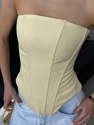 Chic Strapless Vest & Short Jacket Set - Diva Melody