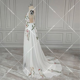 Chiffon A - Line Wedding Gown - Diva Melody