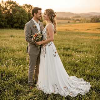 Chiffon A-Line Wedding Gown - Diva Melody
