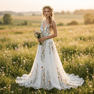 Chiffon A-Line Wedding Gown - Diva Melody