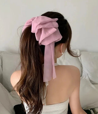 Chiffon Multi - layer Large Barrette Bow Hairpin - Diva Melody