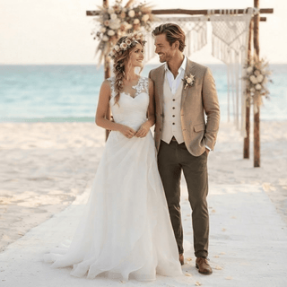 Classic Beading Wedding Dress - Diva Melody