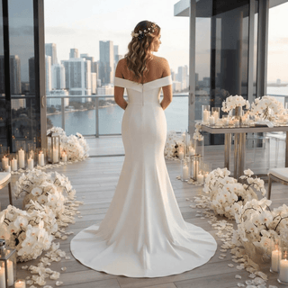 Classic Off-Shoulder Wedding Dress - Diva Melody