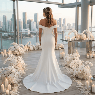Classic Off-Shoulder Wedding Dress - Diva Melody