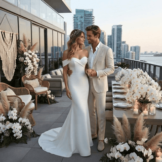 Classic Off-Shoulder Wedding Dress - Diva Melody