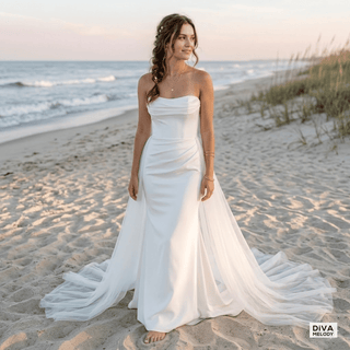 Classic Satin Wedding Dress - Diva Melody