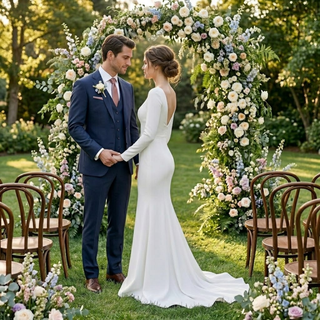 Classic Satin Wedding Gown - Diva Melody