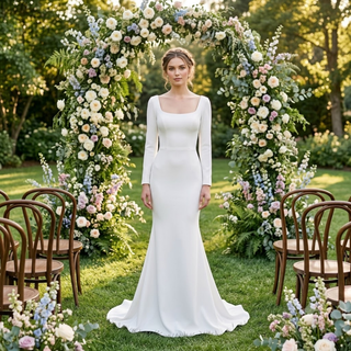 Classic Satin Wedding Gown - Diva Melody