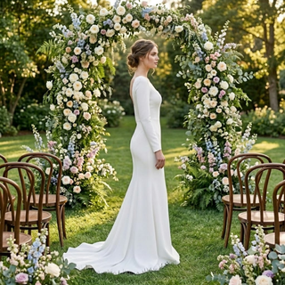 Classic Satin Wedding Gown - Diva Melody