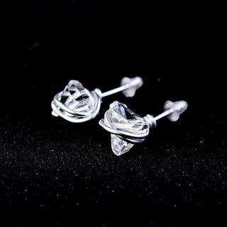 Clear Quartz Natural Irregular Winding Raw Stone Stud Earrings - Diva Melody