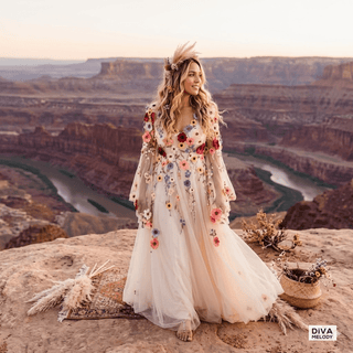 Colorful Flowers Wedding Photography Dress - Diva Melody