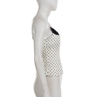 Contrast Lace Polka Dot Tailored Camisole - Diva Melody