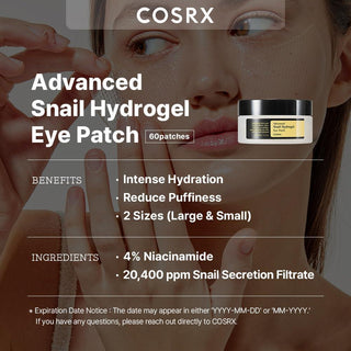 [Cosrx] Advanced Snail Hydrogel Eye Patch 60ea - Diva Melody