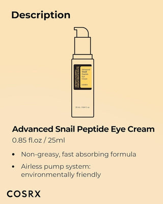 [Cosrx] Advanced Snail Peptide Eye Cream 25ml - Diva Melody