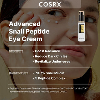 [Cosrx] Advanced Snail Peptide Eye Cream 25ml - Diva Melody