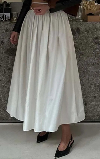 Cotton Lace - Up Mid - Calf Pleated Skirt - Diva Melody