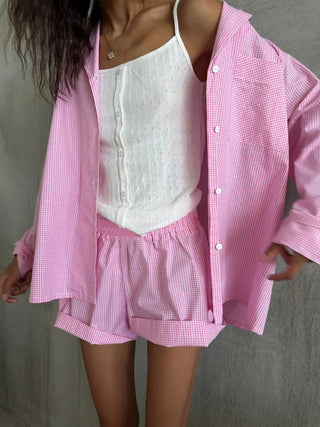 Cotton Long Sleeve & Shorts Set - Diva Melody