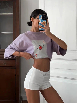 Cotton Poker Card Printed T-Shirt - Diva Melody