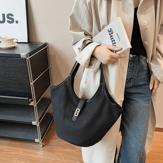 Cow Leather Suede Tote Shoulder Bag - Diva Melody