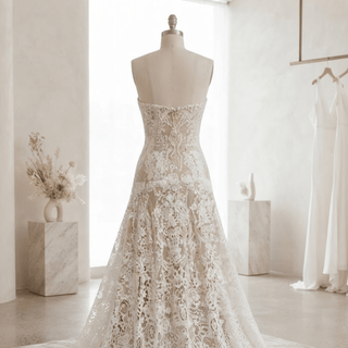 Crochet Lace Boho Wedding Dress - Diva Melody