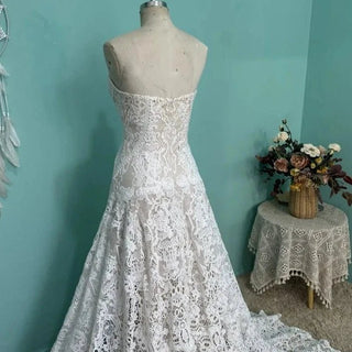 Crochet Lace Boho Wedding Dress - Diva Melody