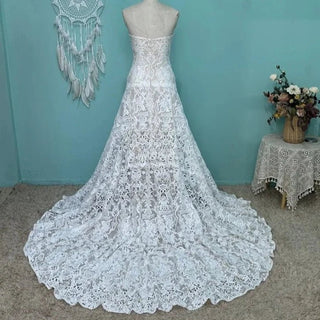 Crochet Lace Boho Wedding Dress - Diva Melody