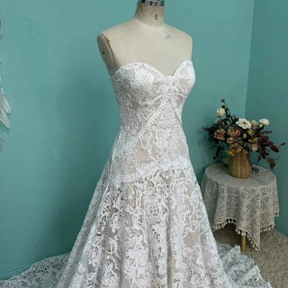 Crochet Lace Boho Wedding Dress - Diva Melody