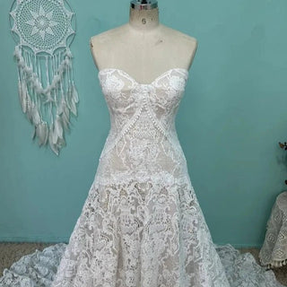 Crochet Lace Boho Wedding Dress - Diva Melody