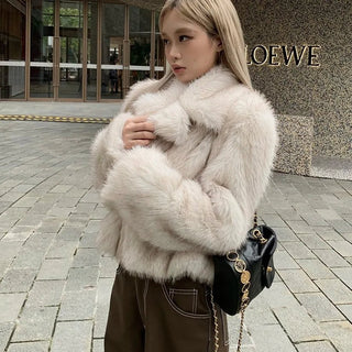 Cropped Faux Fur Jacket - Diva Melody