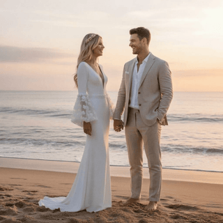 Customized Satin Sheath Bridal Gown - Diva Melody