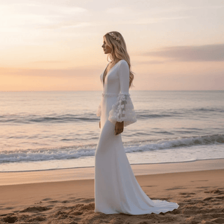 Customized Satin Sheath Bridal Gown - Diva Melody