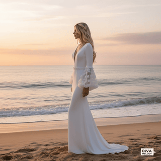 Customized Satin Sheath Bridal Gown - Diva Melody