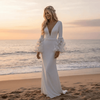 Customized Satin Sheath Bridal Gown - Diva Melody