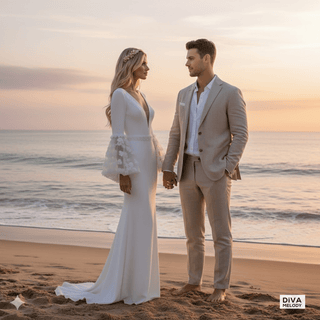 Customized Satin Sheath Bridal Gown - Diva Melody