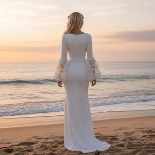 Customized Satin Sheath Bridal Gown - Diva Melody