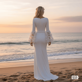 Customized Satin Sheath Bridal Gown - Diva Melody