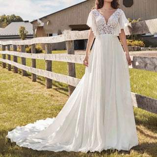 Cut - Out Lace Princess Wedding Dress - Diva Melody