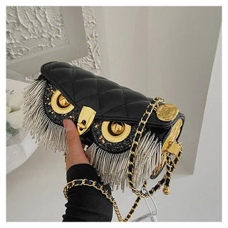 Cute Owl Luxury Handbag Fashion Tassel Crossbody Animal Print Shoulder Bag - Diva Melody