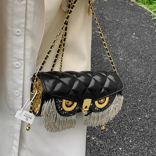 Cute Owl Luxury Handbag Fashion Tassel Crossbody Animal Print Shoulder Bag - Diva Melody