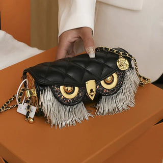 Cute Owl Luxury Handbag Fashion Tassel Crossbody Animal Print Shoulder Bag - Diva Melody